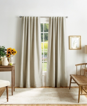 Martha Stewart Collection Bedford Plaid Backtab Blackout Curtain Panel Set, 95", Created For Macy's In Linen