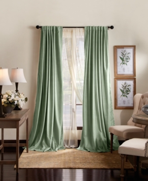 Martha Stewart Collection Lucca Blackout Velvet Curtain Panel Set, 50" X 95", Created For Macy's In Green