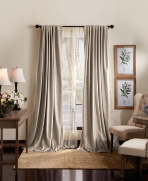 Shop Martha Stewart Collection Lucca Blackout Velvet Curtain Panel Set, 50" X 95", Created For Macy's In Linen