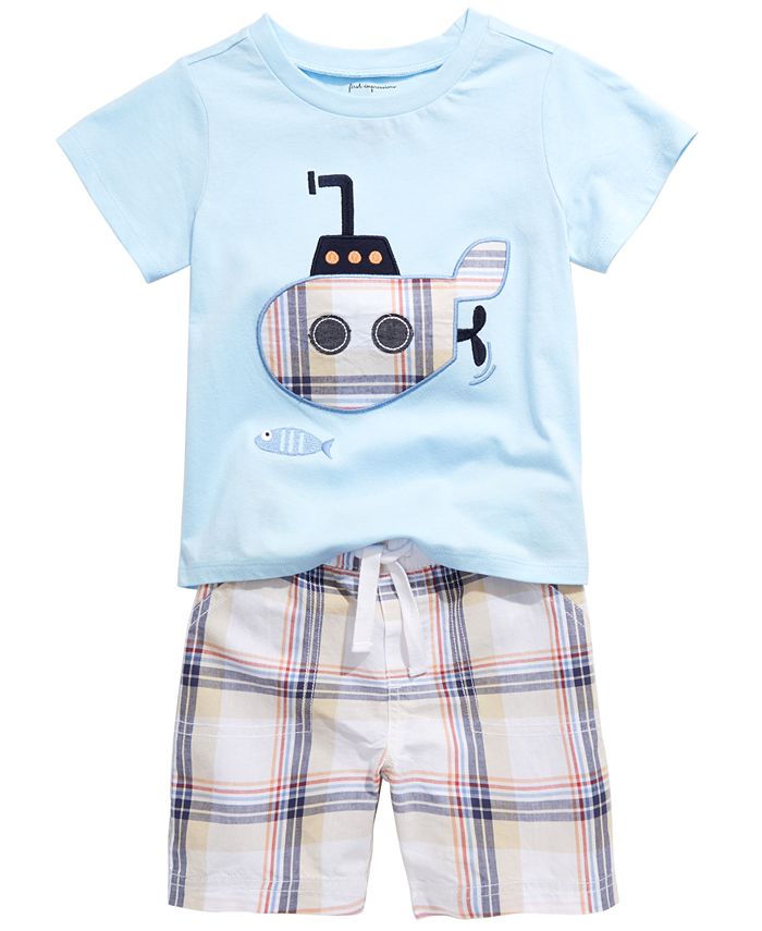 First Impressions Baby Boys Plaid Submarine Cotton T-Shirt, Created for ...