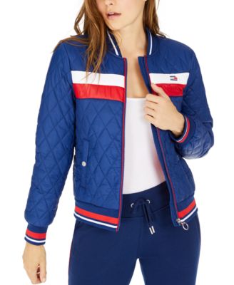 tommy hilfiger red bomber jacket womens