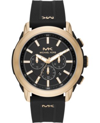 Michael Kors - Men's Chronograph Kyle Black Silicone Strap Watch 48mm