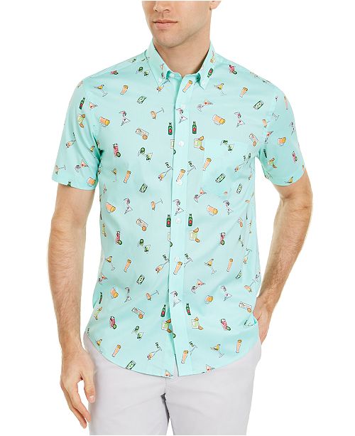 Club Room Men S Cocktail Print Short Sleeve Shirt Created For