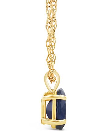 Macy's - Sapphire (1 ct. t.w.) Pendant Necklace in 14k Yellow Gold