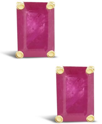 Ruby (1-3/8 ct. t.w.) Stud Earrings in 14k Yellow Gold (Also in Emerald)