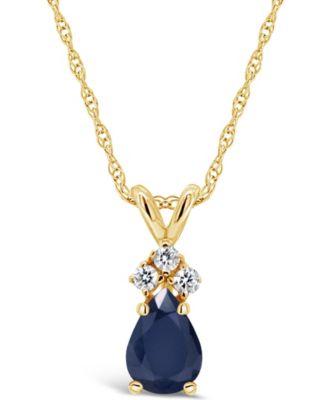 Ruby (1/2 ct. t.w.) and Diamond Accent Pendant Necklace in 14k Yellow Gold (Also in Sapphire & Emerald)