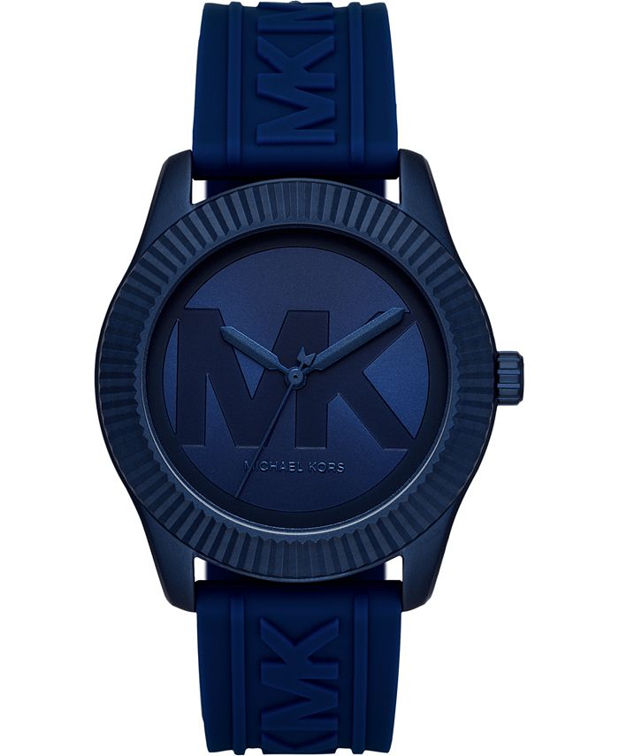 Michael Kors Women's Maddye Blue Logo Silicone Strap Watch 43mm ...