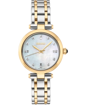 image of Seiko Women-s Diamond-Accent Two-Tone Stainless Steel Bracelet Watch 30mm