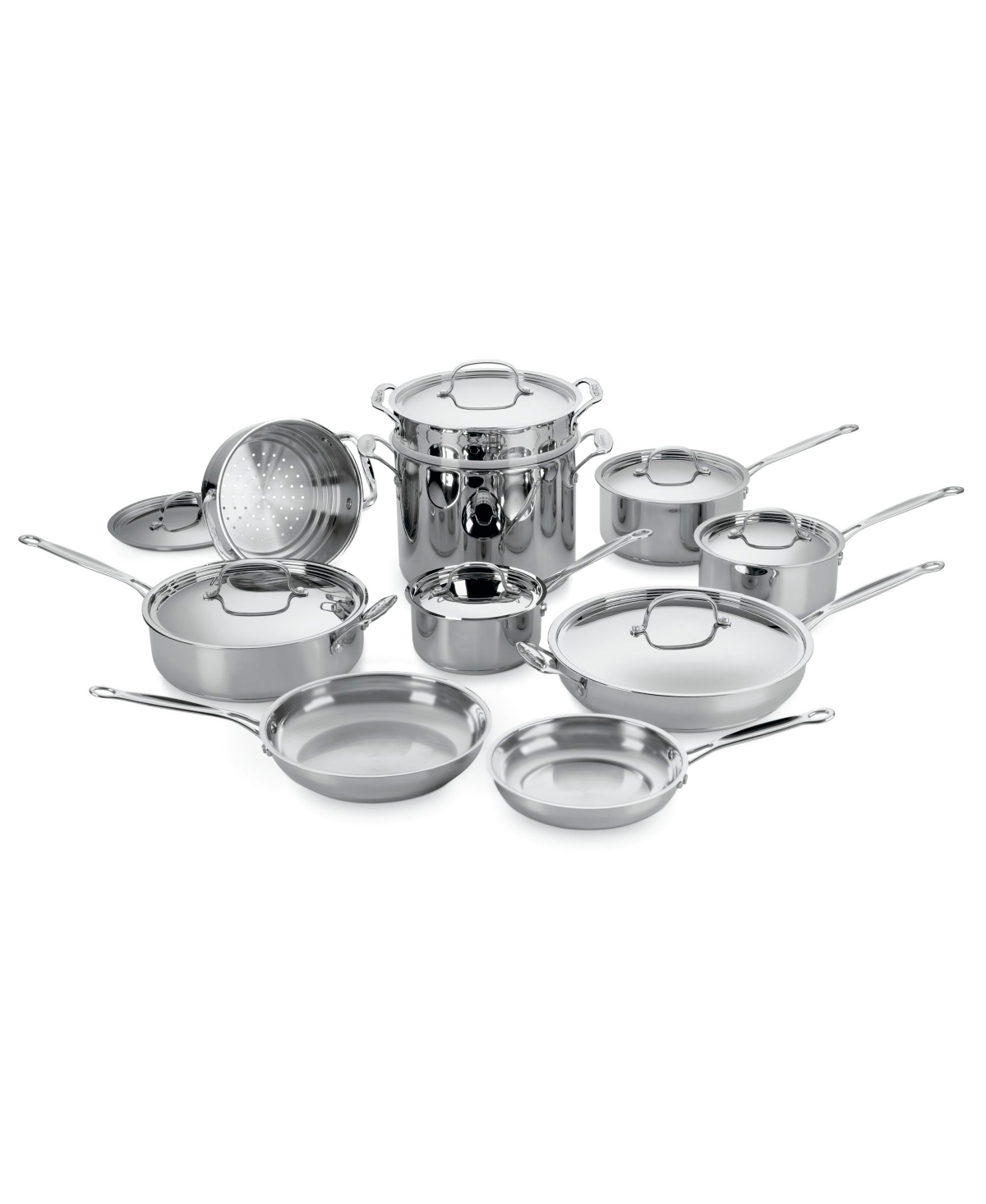 Cuisinart Chefs Classic Stainless 17-pc. Cookware Set In Stainless Steel