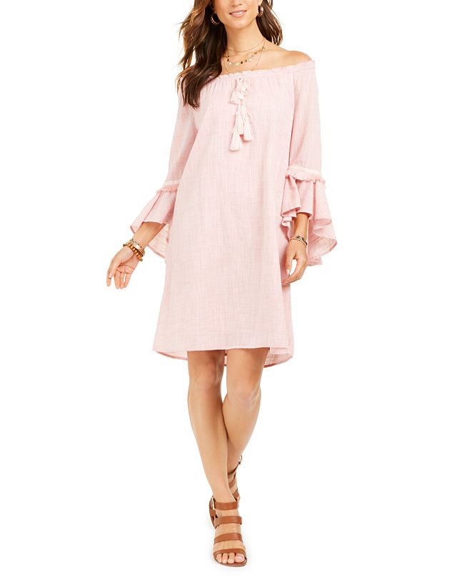 Style & Co Cotton Off-The-Shoulder Dress, Created for Macy&#39;s & Reviews - Dresses - Women - Macy&#39;s