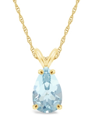 image of Aquamarine (2-5/8 ct. t.w.) Pendant Necklace in 14K Yellow Gold