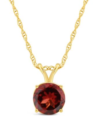 Peridot (1-3/8 ct. t.w.) Pendant Necklace in 14K Yellow Gold. (Also Available in Garnet, Citrine, Blue Topaz, White Topaz and Amethyst)
