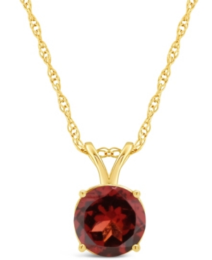 image of Swiss Blue Topaz: 1-1/2 ct. t.w. Pendant Necklace in 14K Yellow Gold. Also Available in Amethyst, Citrine, Garnet, White Topaz and Peridot