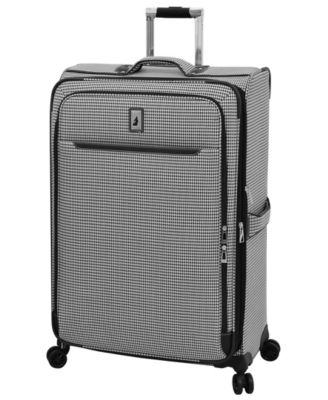 houndstooth luggage set black and white