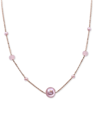 image of Effy Pink Cultured Freshwater Pearl (11 & 3-1/2mm) & Rose Quartz 18