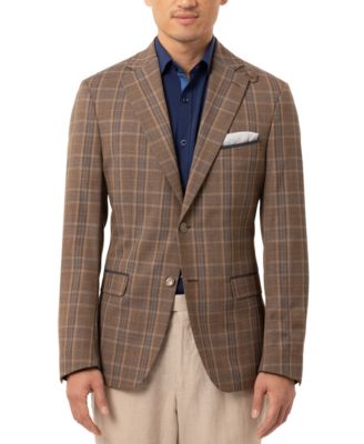 brown plaid blazer mens