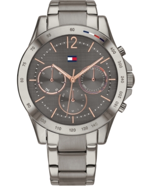 image of Tommy Hilfiger Women-s Gunmetal-Tone Stainless Steel Bracelet Watch 38mm