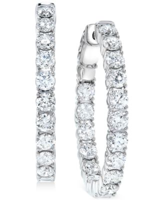 5 ct diamond hoop earrings