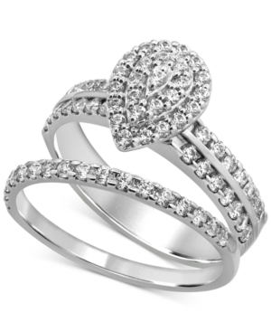 image of Diamond Teardrop Cluster Bridal Set (3/4 ct. t.w.) in 14k White Gold