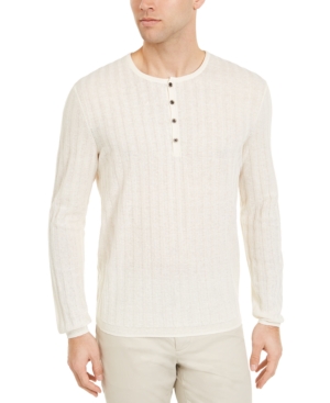Alfani Men's Textured Henley Sweater, Created for Macy's