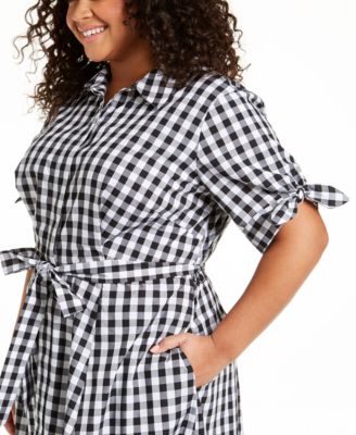 Calvin Klein Plus Size Gingham Maxi Dress