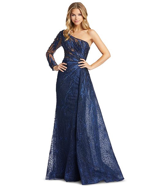 MAC DUGGAL Embellished One-Shoulder Gown & Reviews ...