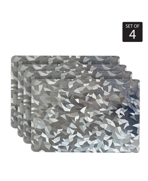 Dainty Home Reversible Shimmering Metallic Leaf Dining Table Indoor Outdoor Placemats -Set of 4