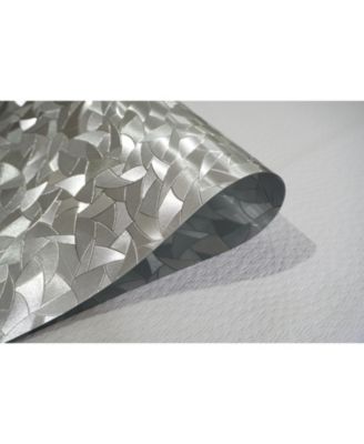 Reversible Shimmering Metallic Leaf Dining Table Indoor Outdoor Placemats -Set of 8