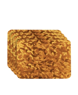 Dainty Home Reversible Shimmering Metallic Leaf Dining Table Indoor Outdoor Placemats -Set of 4
