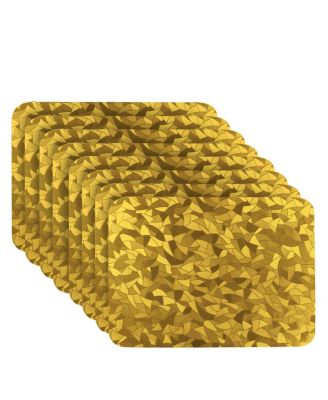 Reversible Shimmering Metallic Leaf Dining Table Indoor Outdoor Placemats -Set of 8