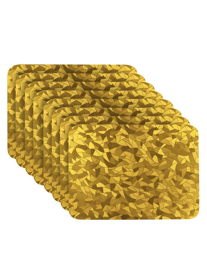 Dainty Home Reversible Shimmering Metallic Leaf Dining Table Indoor