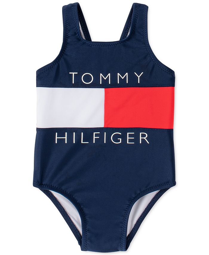 Tommy Hilfiger Baby Girls 1-Pc. Brooke Logo Swimsuit & Reviews ...