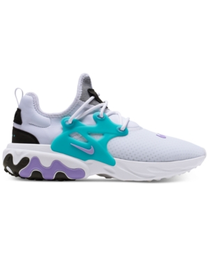 Nike Men's React Presto Running Sneakers From Finish Line In White/ngtmrn