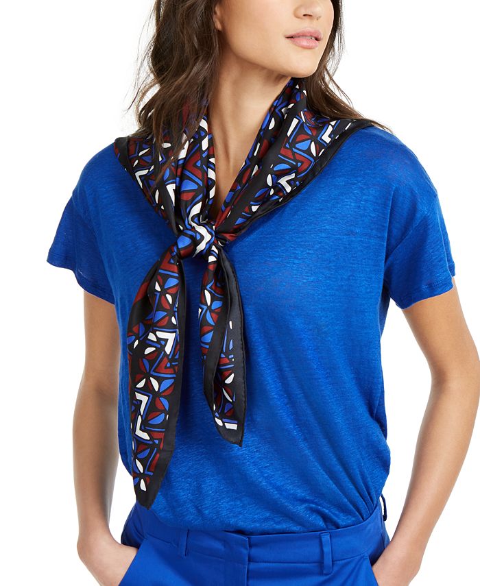 Blue Silk Printed Scarves – Moda de la Maria