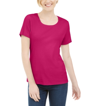 image of Karen Scott Short Sleeve Scoop Neck Top, Created for Macy-s