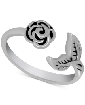 image of Essentials Floral Open Ring in Fine Silver-Plate