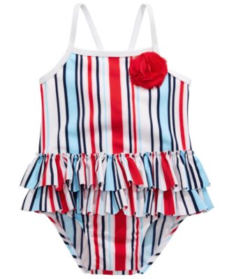 girls red white and blue bathing suit