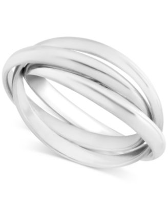 Multi-Row Rolling Silver Plate Ring