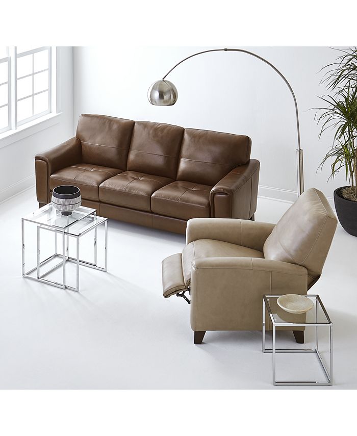 Furniture Brayna Leather Sofa, Kaleb 84 Tufted Leather Sofa And 61 Loveseat Set Created For Macy S