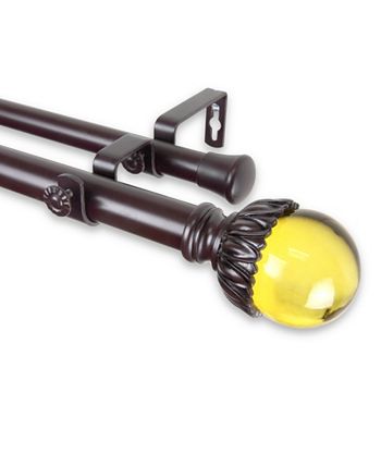 Rod Desyne - Pixie Double Curtain Rod 1" OD 120-170 inch - Black