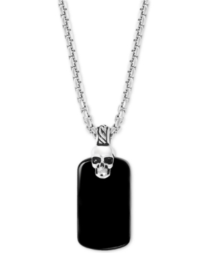 image of Effy Men-s Onyx Skull Dog Tag 22