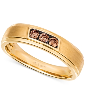 image of Le Vian Chocolatier Men-s Diamond Band (1/4 ct. t.w.) in 14k Gold