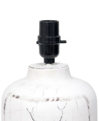 Simple Designs Rustic Deer Buck Nature Printed Ceramic Farmhouse Accent Table Lamp with Fabric Shade