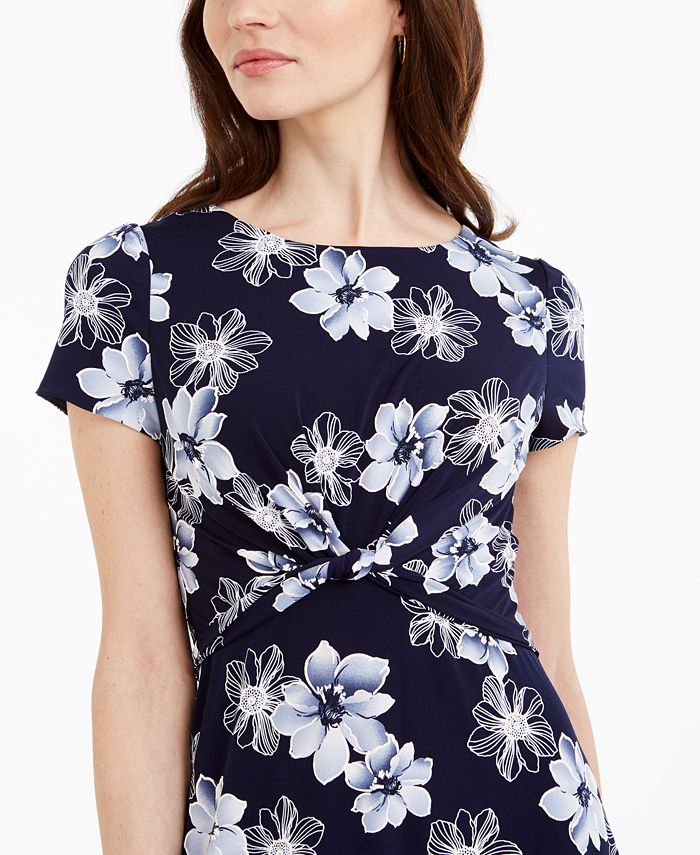 Jessica Howard FloralPrint TwistWaist Dress Macy's