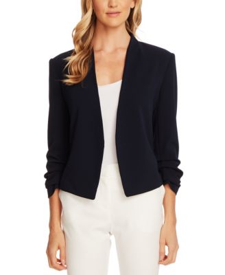 gathered sleeve blazer