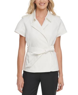 DKNY - Belted Short-Sleeve Jacket