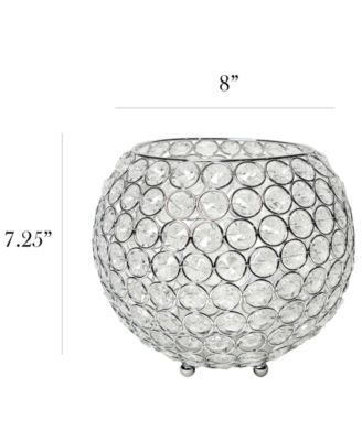 Elipse Crystal Circular Bowl Candle Holder, Flower Vase, Wedding Centerpiece