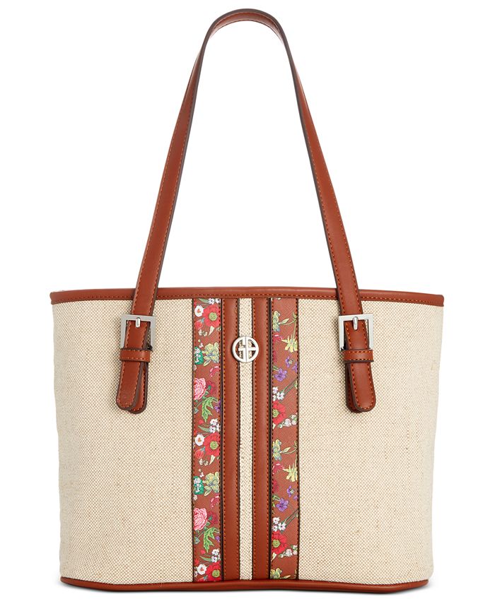 Giani Bernini Floral Linen Tote, Created for Macy's - Macy's