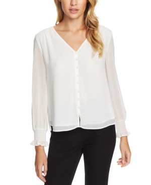 image of 1.state Smocked Detail Button-Up Top