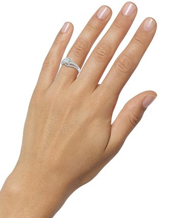 Macy's - Diamond Princess Swirl Engagement Ring (1/2 ct. t.w.) in 14k White Gold